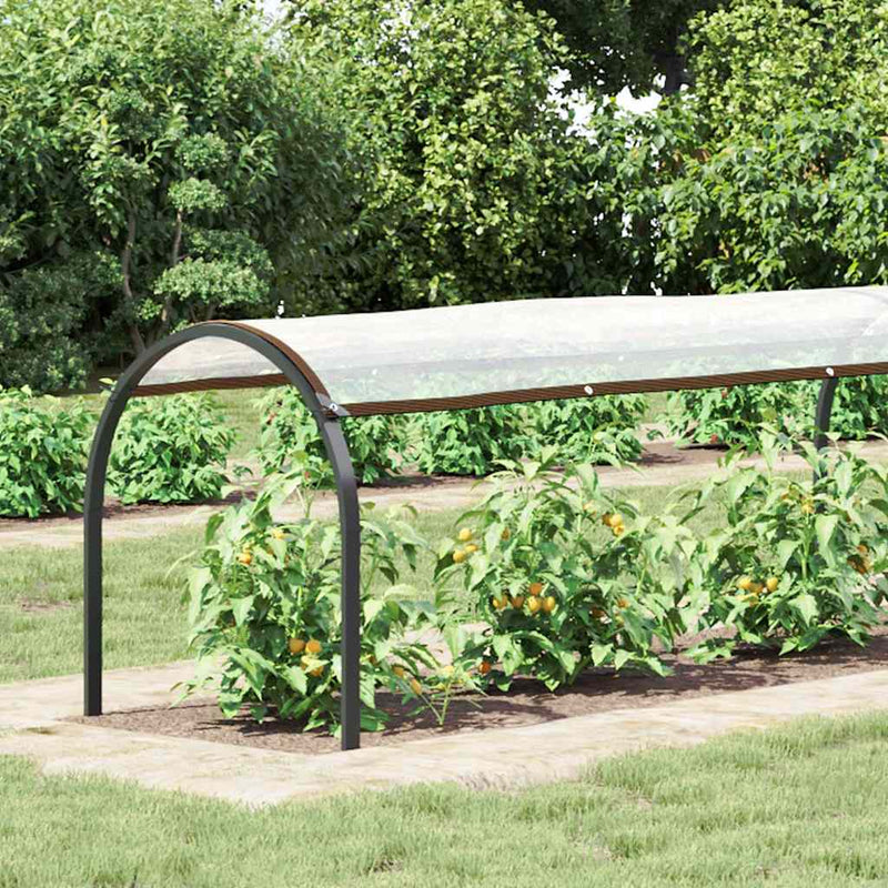 Afbeelding laden in galerijviewer, Vidaxl plantenafdekking met zeilringen 1x10 m polyethyleen
