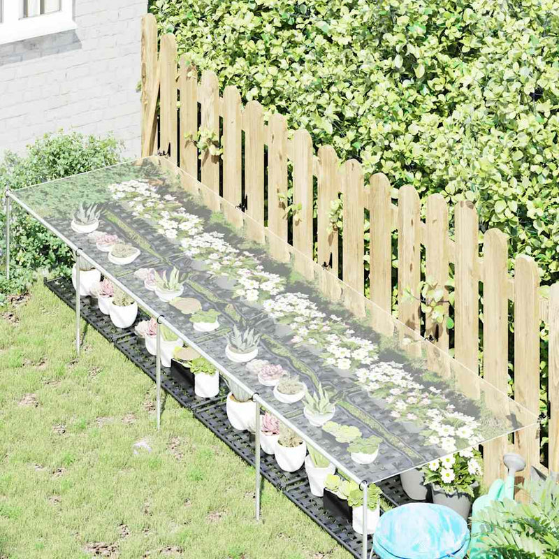 Afbeelding laden in galerijviewer, Vidaxl plantenafdekking met zeilringen 1x4 m pvc
