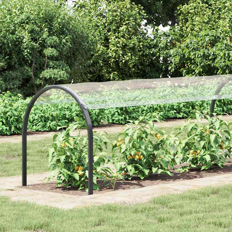Afbeelding laden in galerijviewer, Vidaxl plantenafdekking met zeilringen 1x10 m pvc
