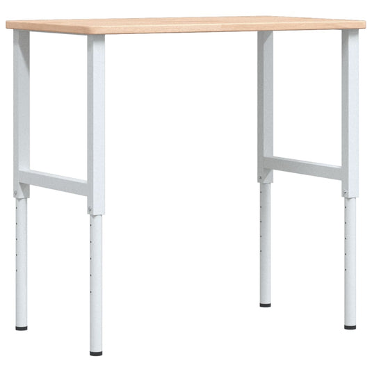 Vidaxl werkbank rechthoekig 100x60x(71,5-98) cm massief eikenhout