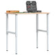 Vidaxl werkbank rechthoekig 100x60x(71,5-98) cm massief eikenhout