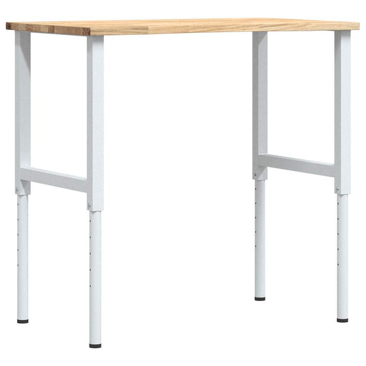 Vidaxl werkbank 100x60x(71,5-98) cm massief eikenhout