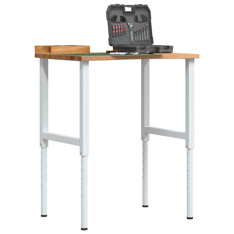 Afbeelding laden in galerijviewer, Vidaxl werkbank 80x60x(71,5-98) cm eikenhout lichtbruin
