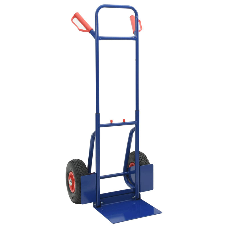 Afbeelding laden in galerijviewer, Vidaxl handtrolley blauw en rood 49,5 x 53 x 114 cm staal
