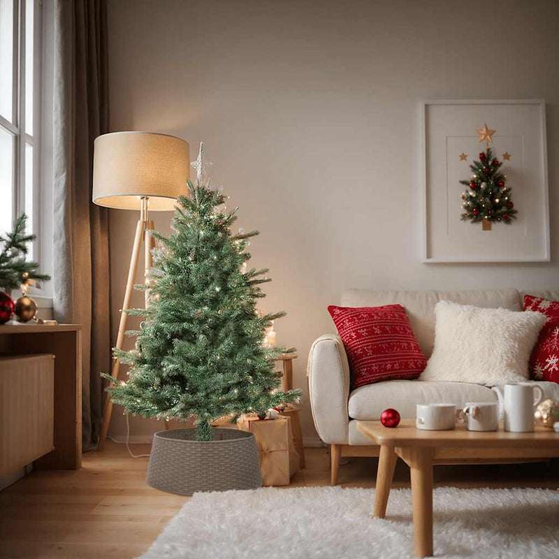 Afbeelding laden in galerijviewer, Vidaxl kerstboomrok ø65x23 cm kunststof bruin
