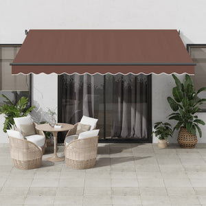 Vidaxl luifel handmatig uittrekbaar 400x300 cm bruin