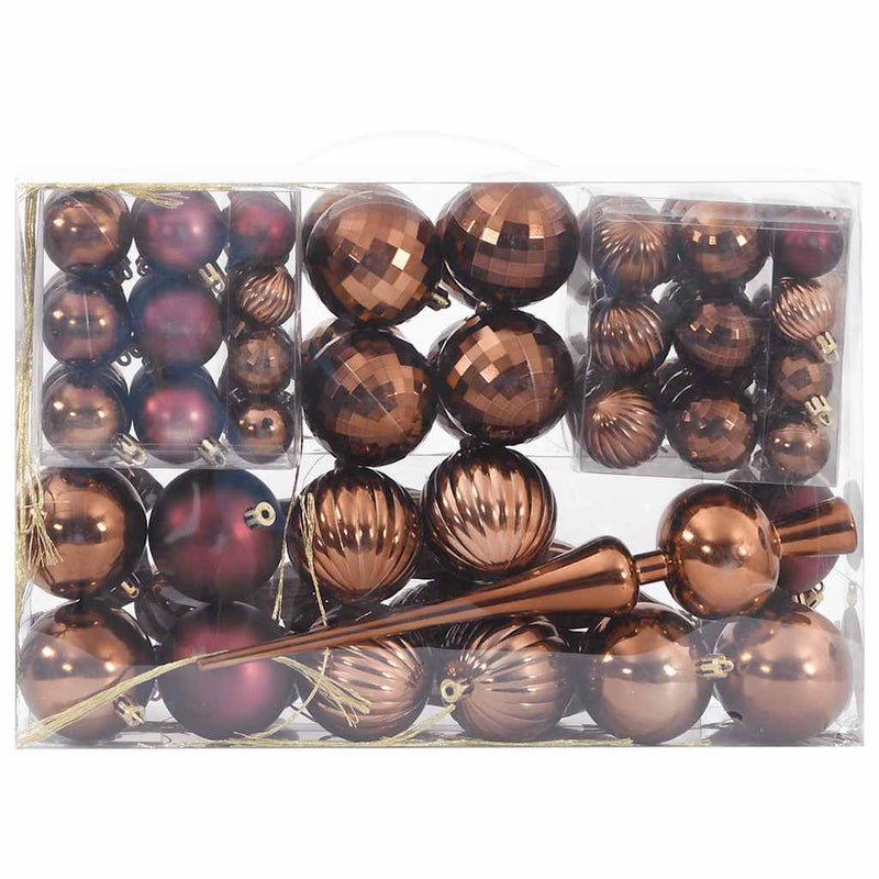 Afbeelding laden in galerijviewer, Vidaxl kerstballen 98 st ø3 4 6 cm bruin
