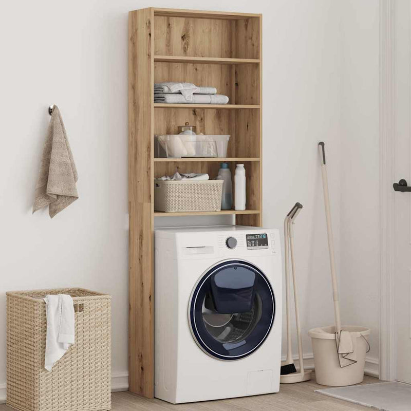 Afbeelding laden in galerijviewer, Vidaxl wasmachinekast 64x24x190 cm artisanaal eikenkleur
