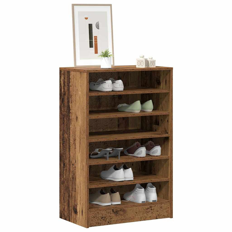 Afbeelding laden in galerijviewer, Vidaxl schoenenkast 60x35x92 cm bewerkt hout oud houtkleurig
