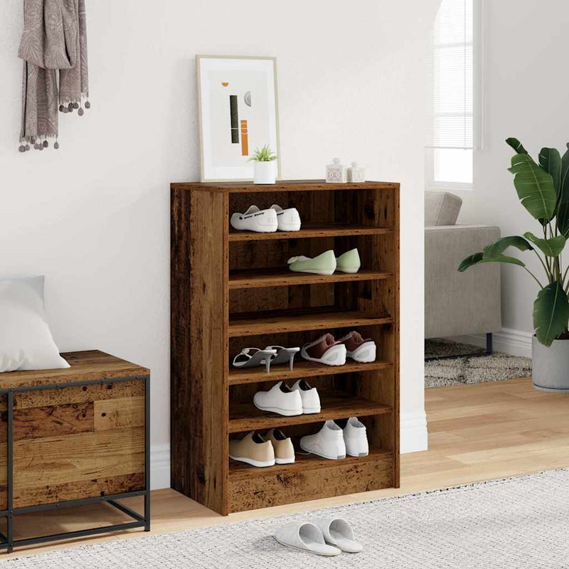 Afbeelding laden in galerijviewer, Vidaxl schoenenkast 60x35x92 cm bewerkt hout oud houtkleurig
