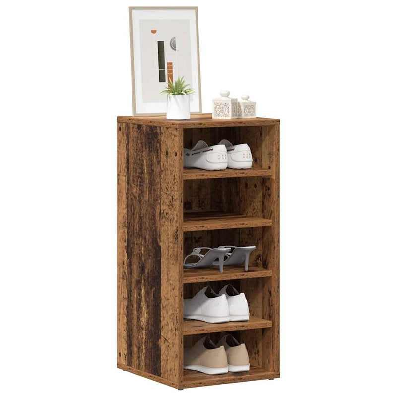 Afbeelding laden in galerijviewer, Vidaxl schoenenkast 32x35x70 cm bewerkt hout oud houtkleurig
