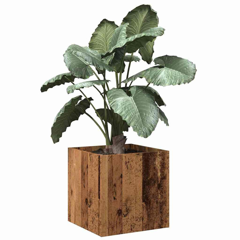 Afbeelding laden in galerijviewer, Vidaxl plantenbak 40x40x40 cm bewerkt hout oud houtkleurig
