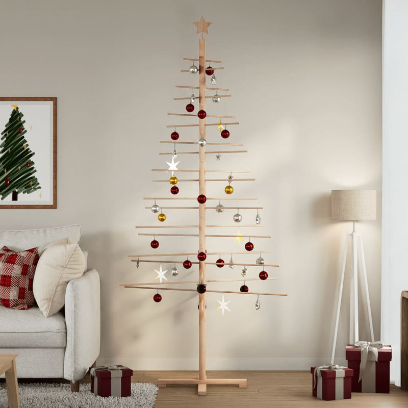 Afbeelding laden in galerijviewer, Vidaxl kerstdecoratie kerstboom 210 cm massief grenenhout
