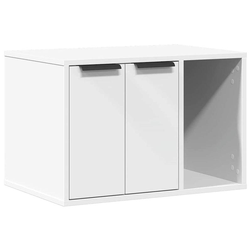 Afbeelding laden in galerijviewer, Vidaxl kattenbakkast 60x40x40 cm bewerkt hout wit
