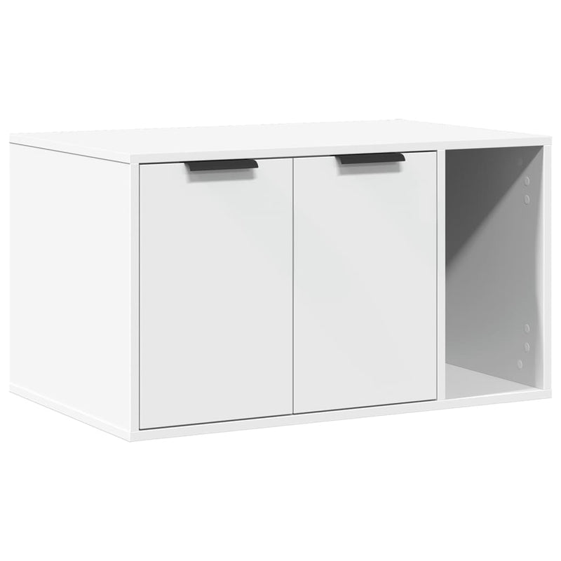Afbeelding laden in galerijviewer, Vidaxl kattenbakkast 80x50x45 cm bewerkt hout wit
