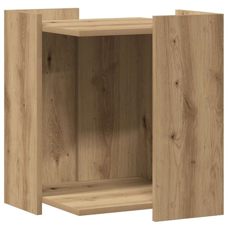 Afbeelding laden in galerijviewer, Vidaxl kattenbakkast 42x42x51 cm bewerkt hout artisanaal eikenkleurig
