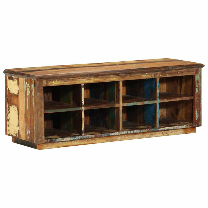 Afbeelding laden in galerijviewer, Vidaxl schoenenkast bruin 110 x 35 x 40 cm massief gerecycled hout
