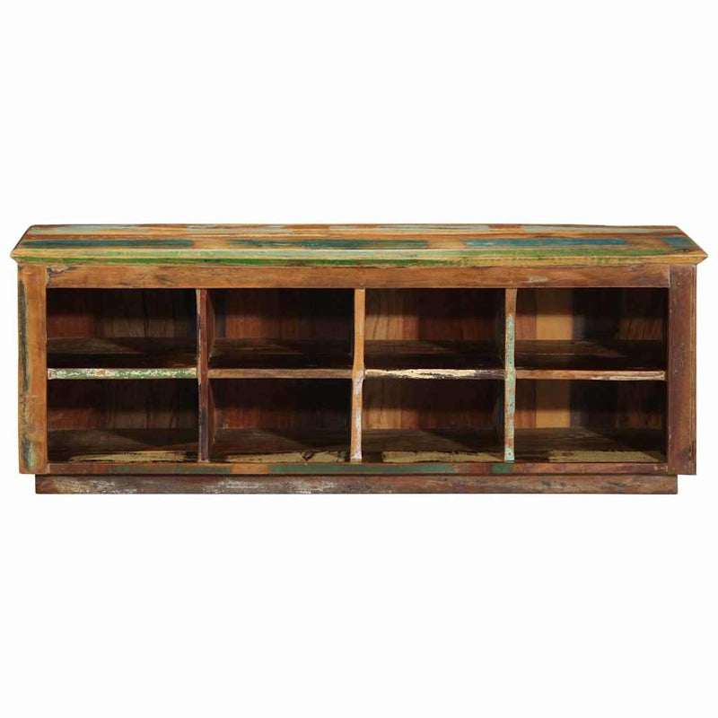 Afbeelding laden in galerijviewer, Vidaxl schoenenkast bruin 110 x 35 x 40 cm massief gerecycled hout
