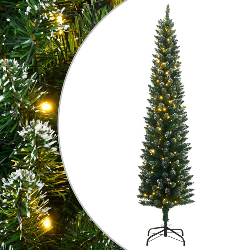 Afbeelding laden in galerijviewer, Vidaxl kunstkerstboom smal met 300 led's 180 cm
