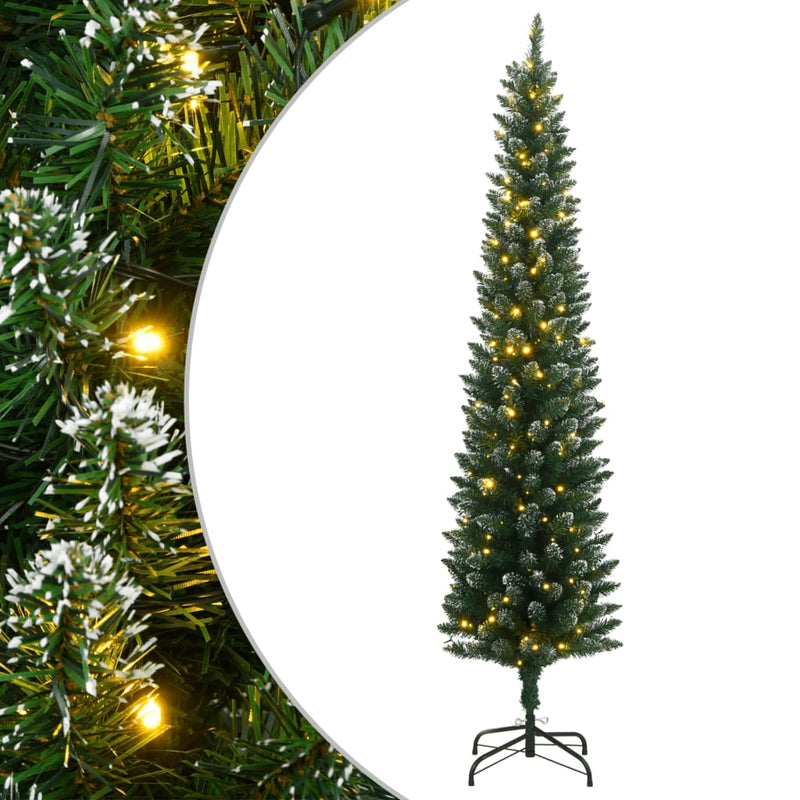 Afbeelding laden in galerijviewer, Vidaxl kunstkerstboom smal met 300 led's 240 cm

