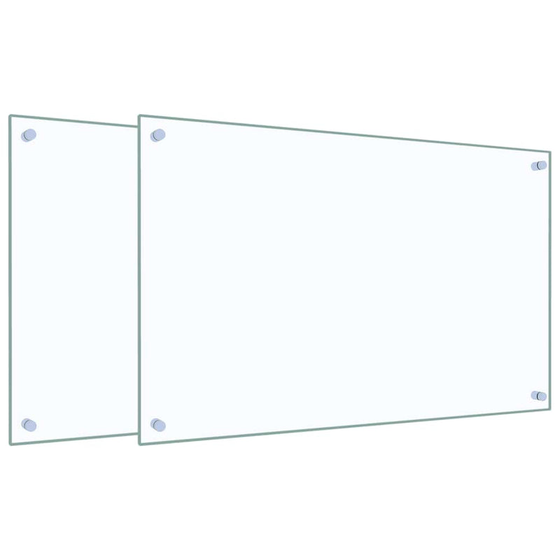 Afbeelding laden in galerijviewer, Vidaxl spatschermen keuken 2 st 80x50 cm gehard glas transparant
