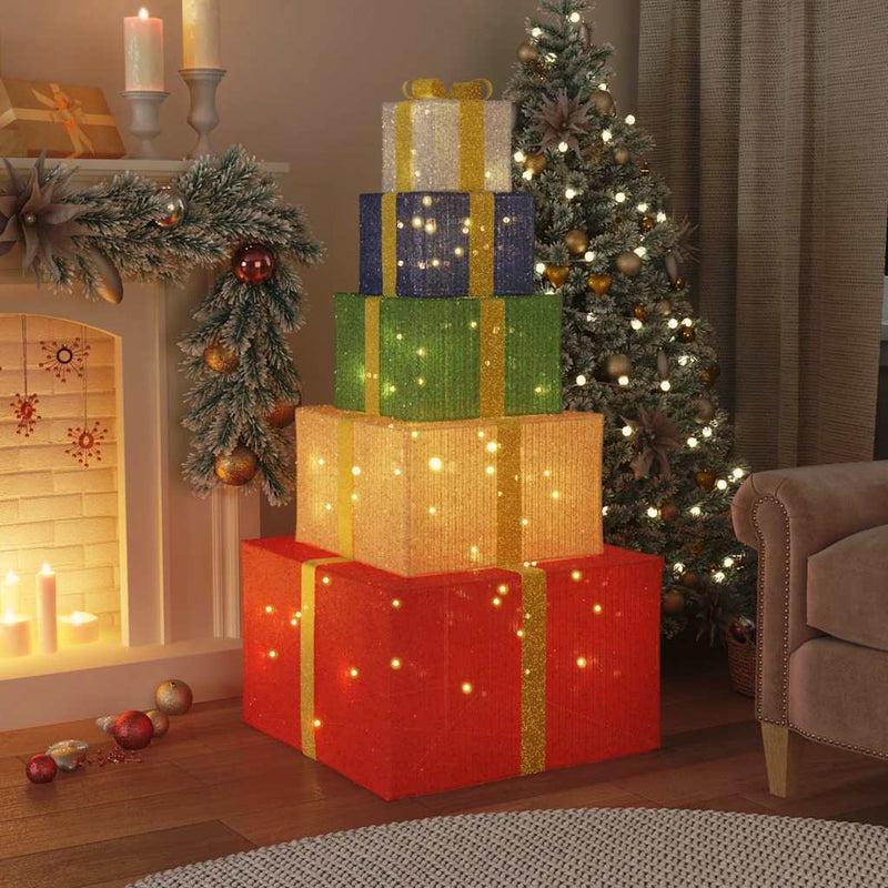 Afbeelding laden in galerijviewer, Vidaxl kerstdecoratie geschenkdoos 250 led's warm wit
