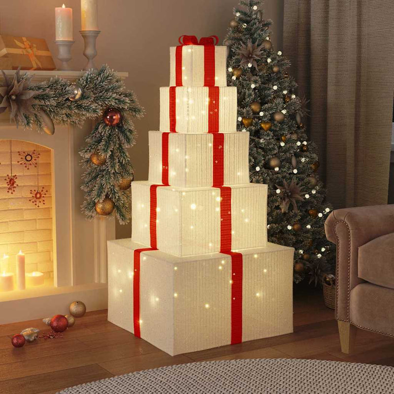 Afbeelding laden in galerijviewer, Vidaxl kerstdecoratie geschenkdoos 250 led's warm wit
