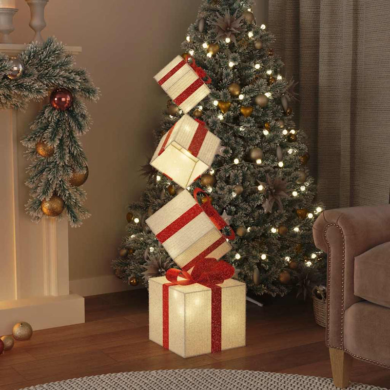 Afbeelding laden in galerijviewer, Vidaxl kerstdecoratie geschenkdoos 80 led's warm wit
