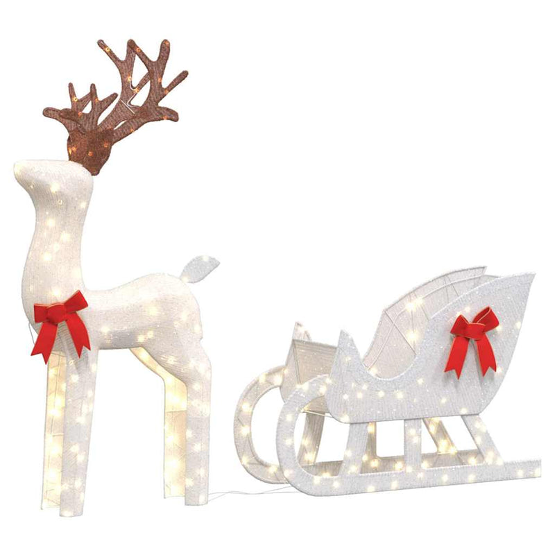 Afbeelding laden in galerijviewer, Vidaxl kerstdecoratie rendier en slee 100 led's koudwit
