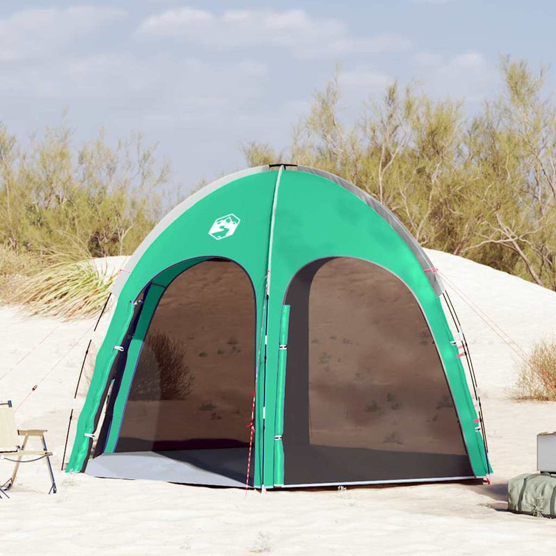 Afbeelding laden in galerijviewer, Vidaxl zwembad tent zeegroen 366 x 305 x 231 cm polyester en glasvezel
