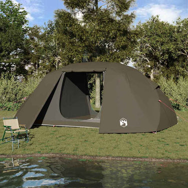 Vidaxl vistent met dak bruin 514 x 465 x 187 cm polyester en glasvezel