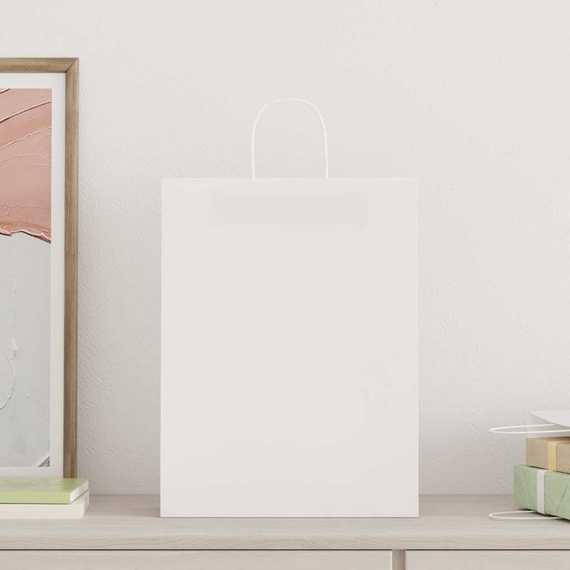 Afbeelding laden in galerijviewer, Vidaxl papieren zakken 250 st met hengsels 32x12x42 cm wit

