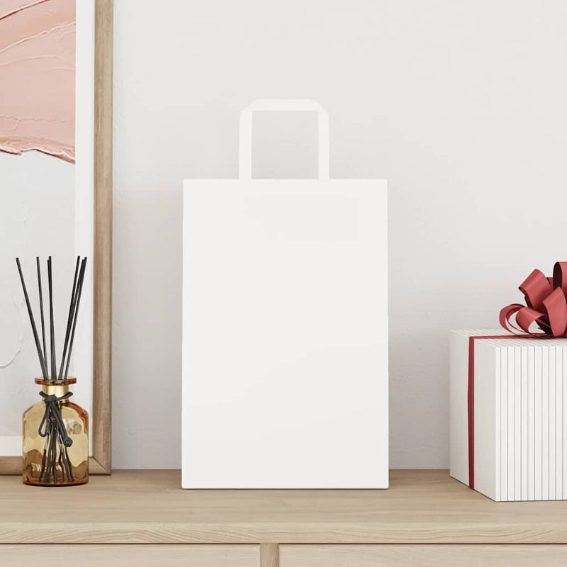 Afbeelding laden in galerijviewer, Vidaxl papieren zakken 250 st met hengsels 21x11x31 cm wit
