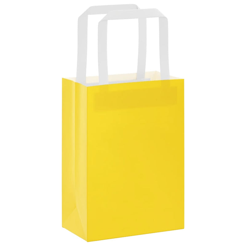 Afbeelding laden in galerijviewer, Vidaxl papieren zakken 250 st met hengsels 15x8x21 cm geel
