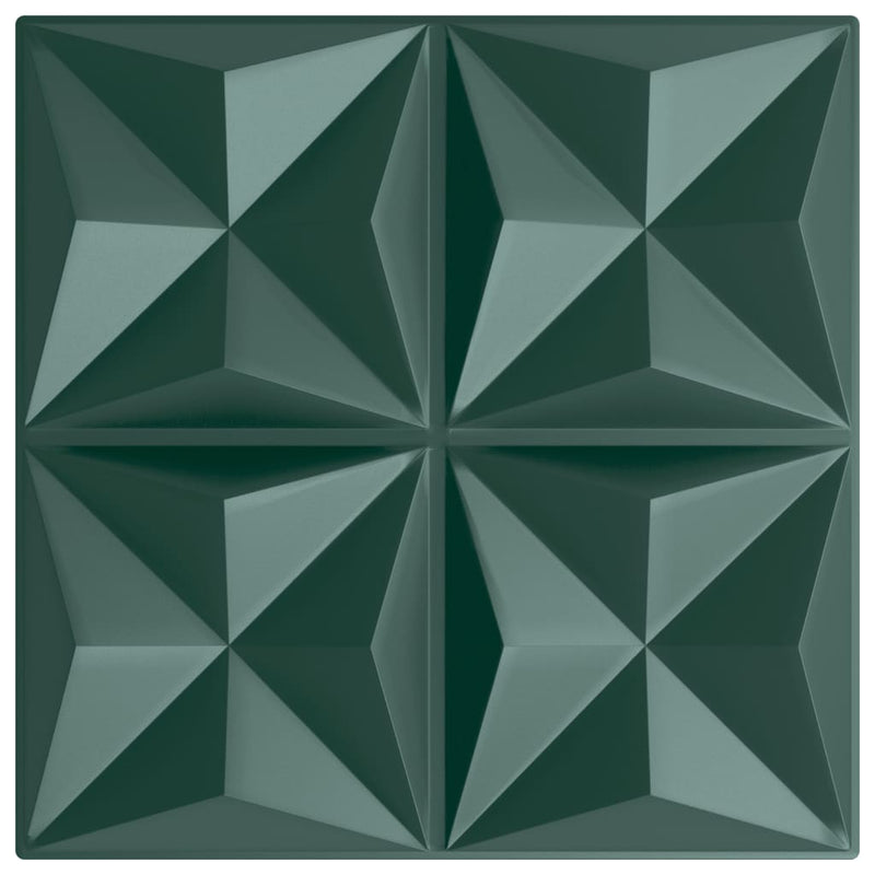Afbeelding laden in galerijviewer, Vidaxl 12 st wandpanelen origami 3 m² 50x50 cm xps groen
