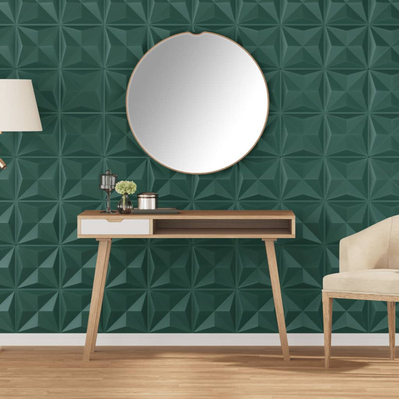 Afbeelding laden in galerijviewer, Vidaxl 12 st wandpanelen origami 3 m² 50x50 cm xps groen
