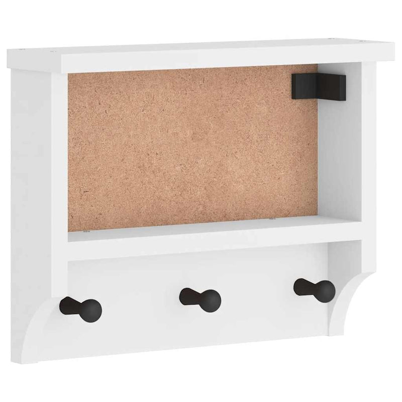 Afbeelding laden in galerijviewer, Vidaxl wandkapstok sandnes wit 45x12x35 cm massief grenenhout
