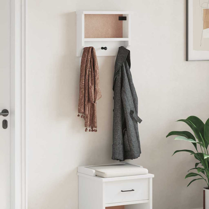 Afbeelding laden in galerijviewer, Vidaxl wandkapstok sandnes wit 45x12x35 cm massief grenenhout
