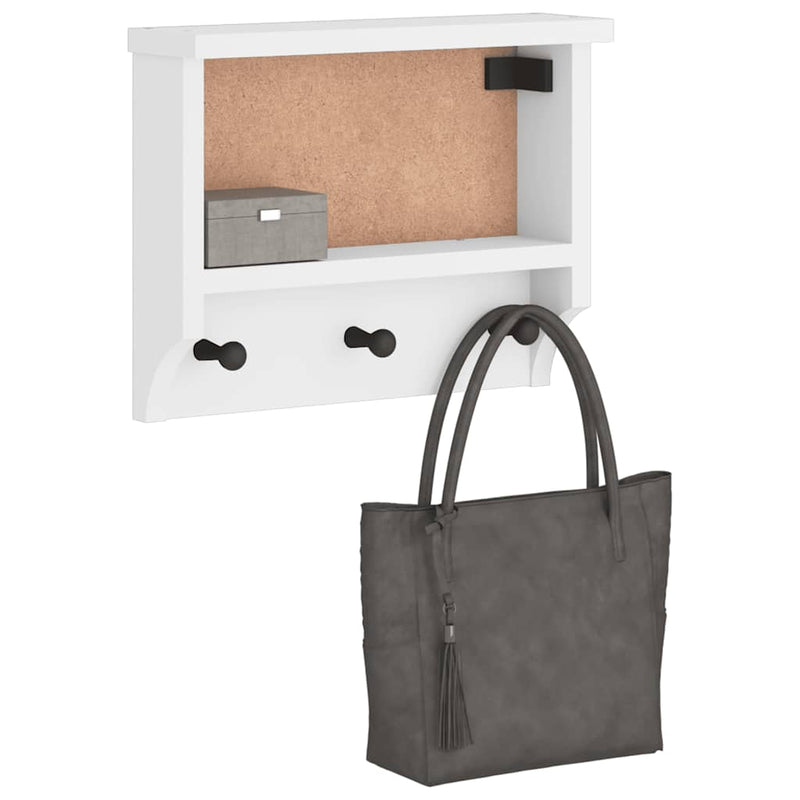 Afbeelding laden in galerijviewer, Vidaxl wandkapstok sandnes wit 45x12x35 cm massief grenenhout
