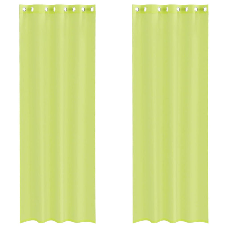 Afbeelding laden in galerijviewer, Vidaxl gordijnen voile met doorvoertules 2 st 140x260 cm appelgroen
