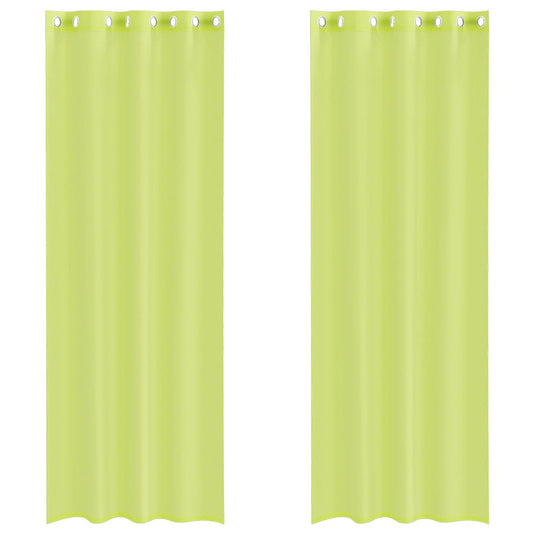 Vidaxl gordijnen voile met doorvoertules 2 st 140x260 cm appelgroen