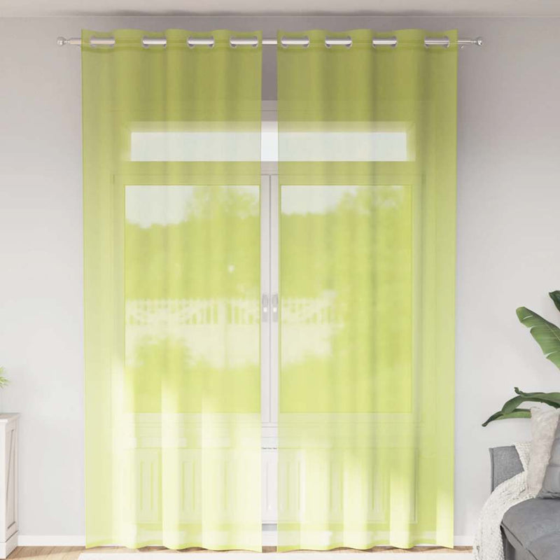 Afbeelding laden in galerijviewer, Vidaxl gordijnen voile met doorvoertules 2 st 140x260 cm appelgroen
