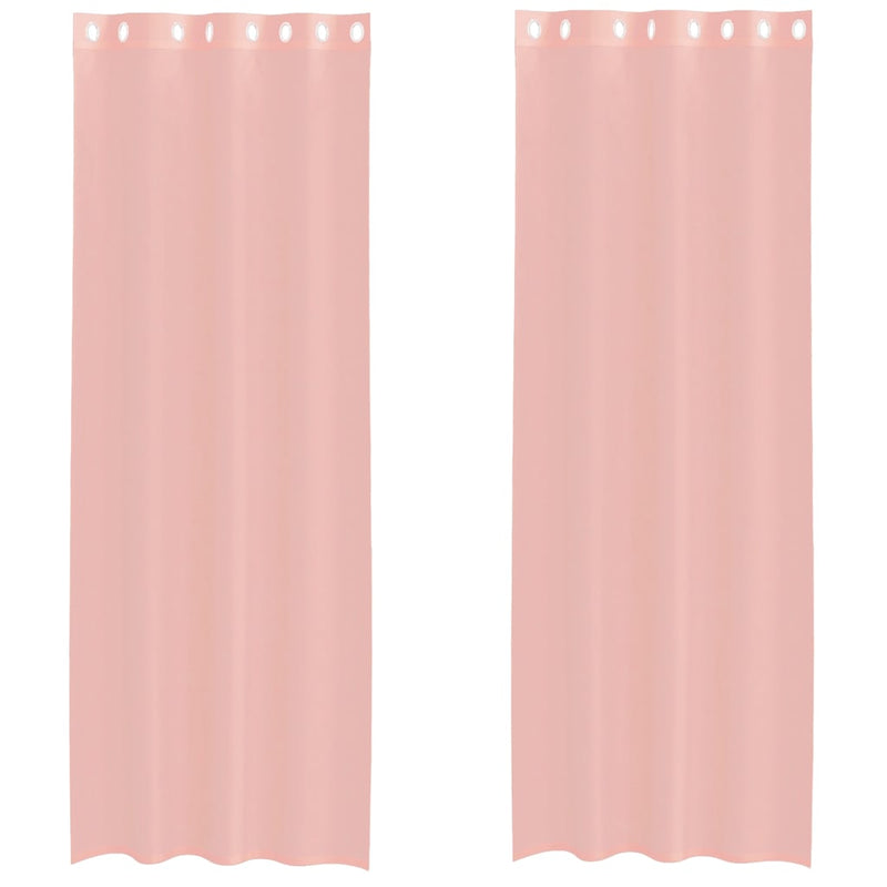Afbeelding laden in galerijviewer, Vidaxl gordijnen voile met doorvoertules 2 st 140x300 cm roze
