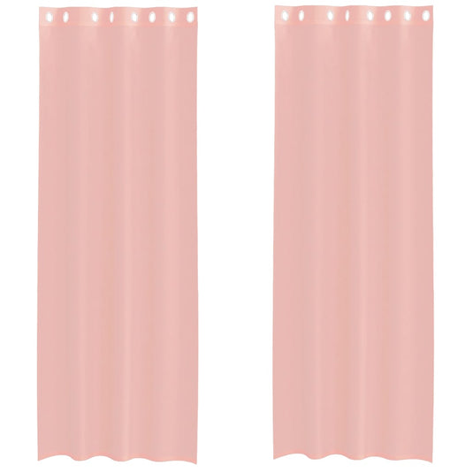 Vidaxl gordijnen voile met doorvoertules 2 st 140x300 cm roze