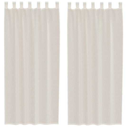 Vidaxl gordijnen voile met tab top 2 st crèmekleurig