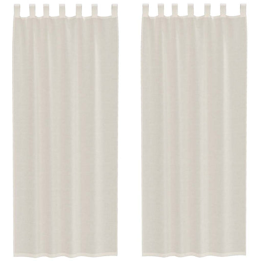 Vidaxl gordijnen voile met tab top 2 st crèmekleurig
