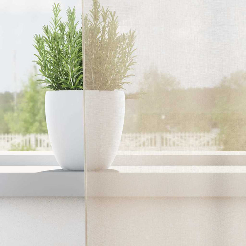 Afbeelding laden in galerijviewer, Vidaxl gordijnen voile met tab top 2 st crèmekleurig

