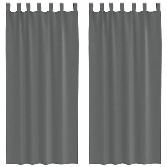 Vidaxl gordijnen voile met lussen 2 st 140x225 cm donkergrijs