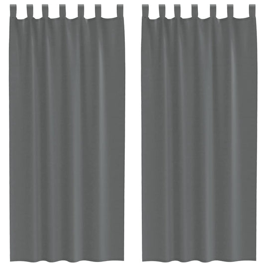 Vidaxl gordijnen voile met lussen 2 st 140x245 cm donkergrijs