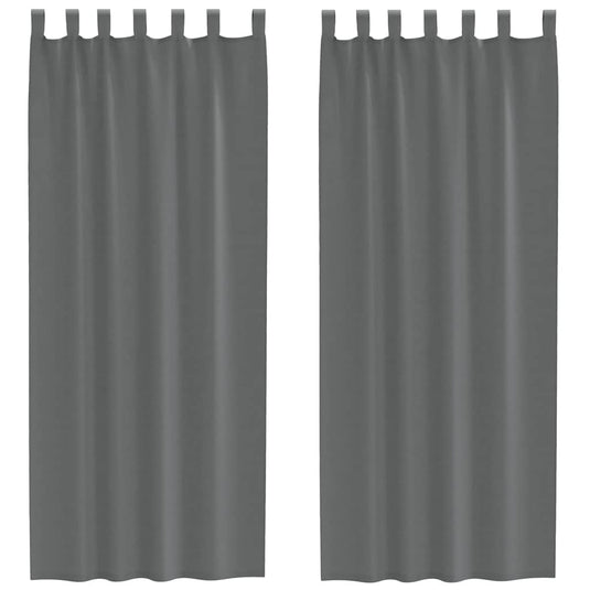 Vidaxl gordijnen voile met lussen 2 st 140x260 cm donkergrijs